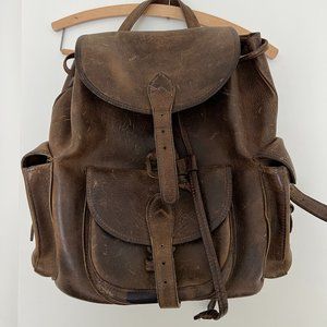 Vintage rustic genuine leather backpack